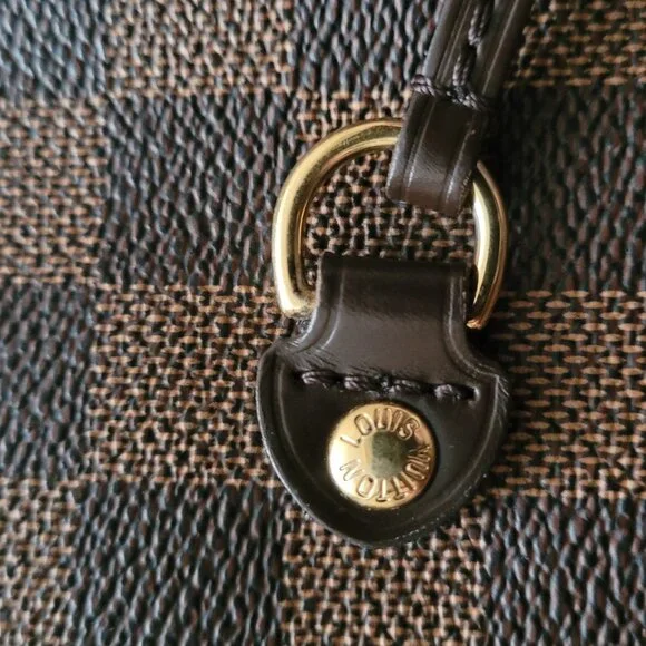 Louis Vuitton Neverfull MM tote bag in Damier Ebene canvas with brown leather tr - Picture 11 of 11